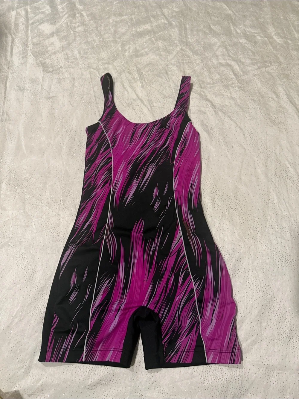 Adoretex One-Piece Swimsuit in Black and Magenta -  Activewear size L